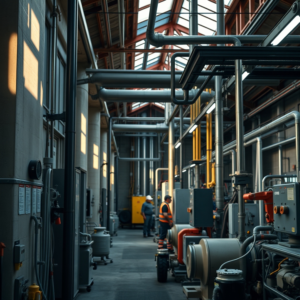 Роботизированная рука над промышленным конвейером, символизирующая автоматизацию производства