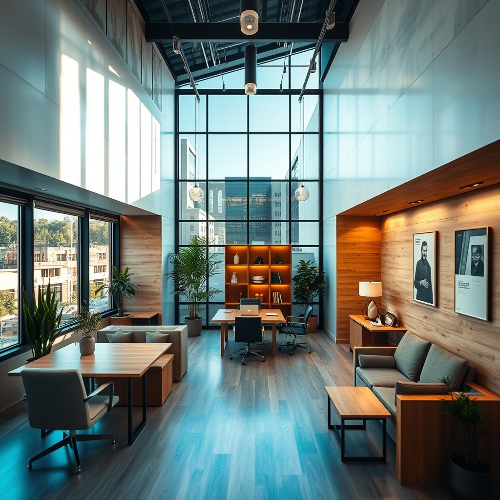 Стартап-офис с доской с идеями и схемами